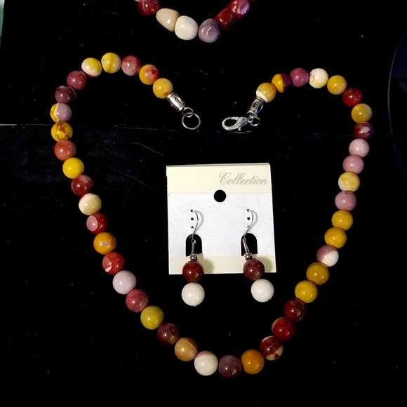 Australian Jasper Necklace, Earring and Bracelet - Picture 1 of 9